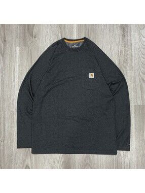 Carhartt Pocket Long Sleeve ShirtMens MGray Workwear Logo Tee